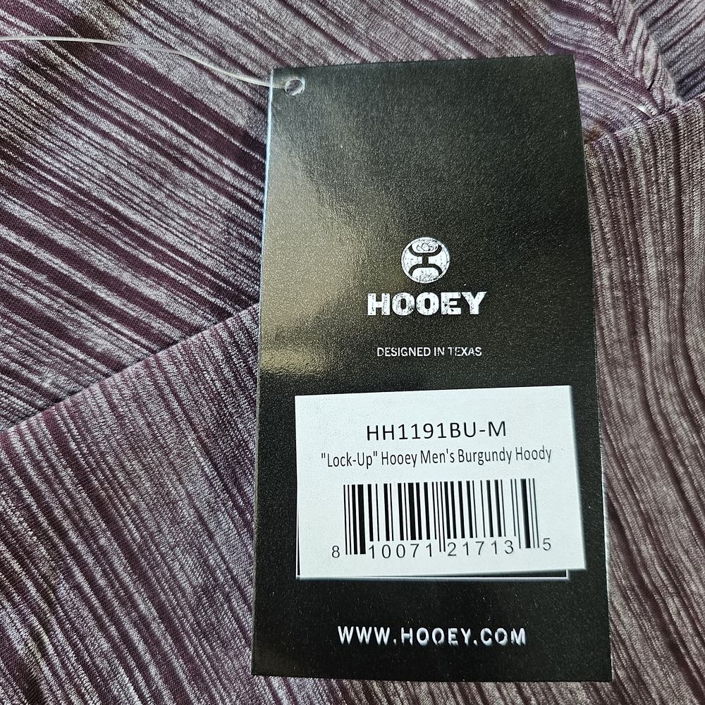 NWT• Hooey Lock-Up Burgundy Hoody Size M - Picture 9 of 10